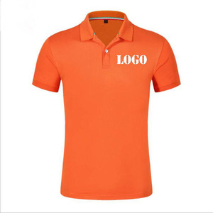 Polo pour homme orange à manches courtes, logo personnalisé, tricoté, coupe classique, uniforme vierge - Product Image 4