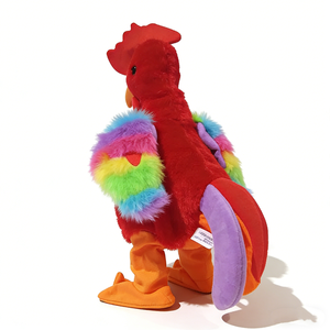Peluche de gallo personalizado, peluche de gallina con alas de arcoíris, peluche de ave de corral, muñeco de gallo del zodiaco - Product Image 4
