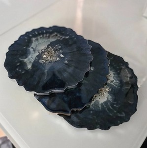 Customized Resin Coaster Eco-Friendly Reusable Luxury Design Style <b>Round</b> Pattern Coasters Drink Use Home Wedding Table - Product Image 5