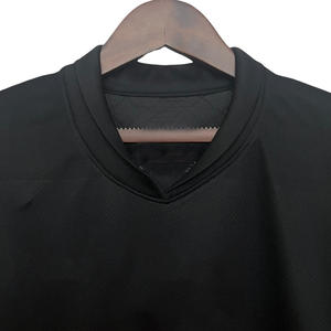 custom soccer jersey back view football uniform lightweight polyester breathable team training sportswear plain <b>black</b> dry fit - Product Image 5