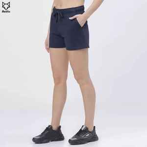 Shorts en coton tricoté pour femme BlackFox, taille mi-haute, cordon de serrage, couleur unie, respirant, décontracté, pour l'entraînement - Product Image 5