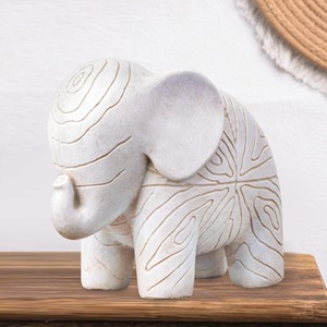 Sculpture d'éléphant en pierre blanche artisanale - Vente en gros Moradabad Inde - Product Image 1