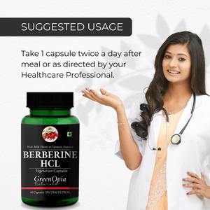 Capsules de berbérine HCL GreenOpia |   Extrait de berbérine, de chardon-marie et de curcuma |   60 Capsules végétariennes |   Complément alimentaire pour adultes | - Product Image 5