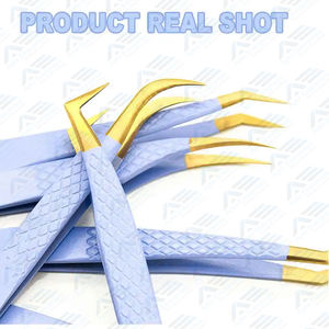 Pour les extensions de cils finition pince à cils à pointe en fibre marque privée pince à épiler en argent pince à cils Instruments de soins de beauté - Product Image 3