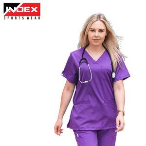 Uniforme de Enfermería Moderno, Parte Superior de Tela Suave y Elástica, Ropa de Trabajo Clínica para Hombres y Mujeres - Product Image 4