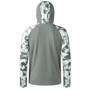 Sweat-shirt à capuche camouflage pour homme, manches longues raglan, séchage rapide, tricoté, coupe classique, décontracté, pour l'été - Product Image 2