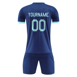 Custom Sublimated <b>Soccer</b> Uniform Teamwear Light Blue Short Sleeve Quick Dry Polyester Jersey Shorts Set Adult Unisex All Seasons - Product Image 5