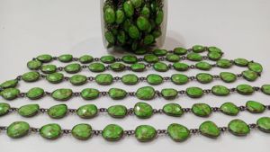 Cadena con Conector de Bisel de Turquesa Verde Natural en Forma Libre de 12 a 15 mm - Product Image 3