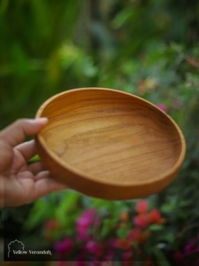 Plato Redondo de Madera para Servir, con Vetas Naturales, Pulido, Ecológico, Minimalista, Decorativo, Hecho a Mano - Product Image 2