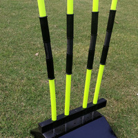 Objetivo de Entrenamiento Plegable Portátil de PVC Verde Brillante para Jóvenes, Resistente, 180 cm, con Resorte, Impermeable