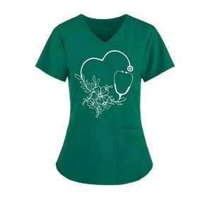 Blouse de laboratoire unisexe personnalisée, col en V, manches courtes, tissée, respirante, OEM ODM, uniforme d'infirmière d'hôpital - Product Image 2