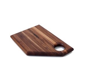 Planche à découper ronde en bois avec poignée pour couper les légumes et la viande, forme personnalisée, bloc de découpe artisanal - Product Image 3