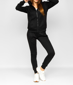 Conjunto Deportivo Corto Bordado Vintage para Mujer, 100% Algodón, 400 GSM, Sudadera de Invierno, Pantalones Deportivos, Ropa Urbana Personalizada - Product Image 1