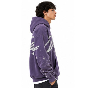 เสื้อฮู้ดพิมพ์ลาย Valley ทรงโอเวอร์ไซส์ สีม่วง สำหรับทุกเพศ สวมใส่สบาย ทรงปกติ ผ้าเฟรนช์เทอร์รี่ 100% ผ้าฝ้าย สไตล์ฤดูใบไม้ร่วง - Product Image 4