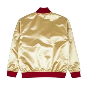 Designer Button Up Satin <b>Varsity</b> <b>Jackets</b> Premium Baseball Team Players Plus Size Satin Letterman Men's <b>Jackets</b> - Product Image 2