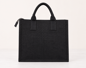 Solid Color Jute Tote Bag 14x11x4 Inch Zipper Closure Minimalist Style Daily Use - Product Image 6