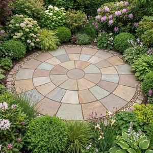 Pavés en grès naturel Kandla multi-cercles pour jardins, patios, cours, aménagement paysager et design extérieur - Product Image 3