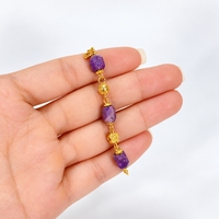 Bracelets d'amitié perlés faits à la main avec pierres précieuses de Sugilite, bracelet chaîne en cristal de guérison des chakras pour le yoga et les cadeaux