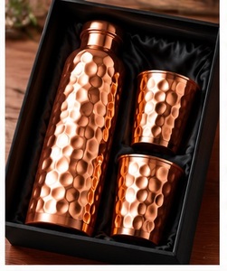 Juego de Botella de Agua de Cobre Tradicional con 2 Tazas, Frasco Oriental Grabado, Caja de Regalo, Regalo Empresarial Portátil - Product Image 4