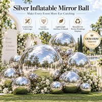 Boule réfléchissante gonflable colorée de PVC commerciale boule gonflable de miroir de Noël boule gonflable de miroir