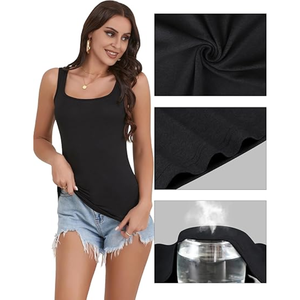 Fabricante OEM ODM de Camisetas Básicas sin Mangas para Mujer, de Algodón Suave, para Uso Diario Informal - Product Image 2