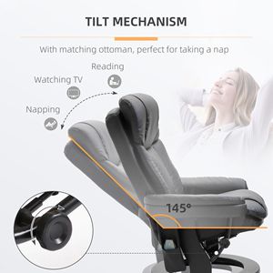 Poltrona Massaggiante Elettrica a 10 Punti con Poggiapiedi e Funzione Girevole per Soggiorno, Camera da Letto, Ufficio - Product Image 5