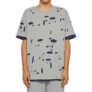 T-shirt Homme Luxe Effet Vieilli 100% Coton Haute Qualité Logo Vintage Personnalisé Délavé Coupe Oversize Lavage Acide - Product Image 5