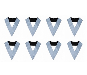 Juego de 8 Collares para Oficiales de la Logia - Rito Escocés Rectificado (RSR) con Cierre de Gancho y Bucle, Decoración con Cuentas, Forma Triangular, Bordado a Máquina - Product Image 1