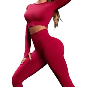 <b>exercise</b> wear Women Yoga Set Sports Bra Leggings Two Piece Women's Sets Breathable Fitness Gym Wear Custom OEM Wholesale - Product Image 2