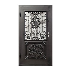 Hand-forged iron entrance gate: rust-resistant, easy to assemble, featuring an arched design and <b>a</b> decorative patterned <b>frame</b>. - Product Image 1