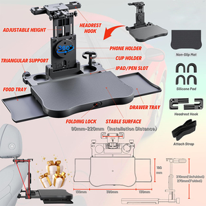 Bandeja Portátil para Asiento Trasero de Coche, para Viajes por Carretera, Trabajo, Comer, Soporte para Teléfono y Bebidas, para Laptop, iPad, Bandeja de Viaje Ajustable - Product Image 5