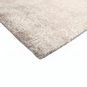 Tapis d'intérieur personnalisé en laine écologique, antidérapant, tufté à la main, ton sur ton taupe ivoire, motif floral, pour hôtel, villa, salon - Product Image 6