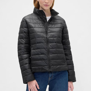 Custom Women's Lightweight Bubble Black Puffer Jacket <b>Winter</b> <b>Quilted</b> Nylon Coat Custom Logo Fashion Outerwear - Product Image 2