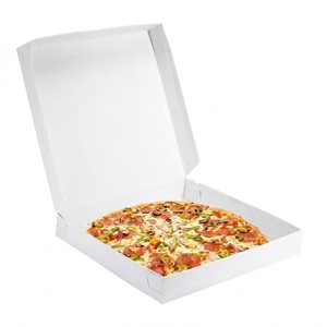 Meilleures ventes au Vietnam, boîte à pizza en papier pliable et recyclable, boîte à pizza blanche, boîte d'emballage à emporter personnalisée, écologique - Product Image 3