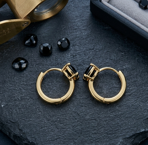 ต่างหูห้อยทรงหยดน้ำประดับออนิกซ์สีดำทรงคุชชั่นคัท ดีไซน์หรูหรา ความยาว 4 นิ้ว ขนาดหิน 10 มม. เงินแท้ 925 ชุบทอง 18K เหมาะสำหรับงานปาร์ตี้ - Product Image 4