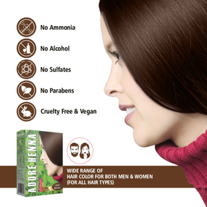 Tinte para el cabello a base de henna herbal marrón claro 10g x 6 (60g) |   Mascarilla Capilar de Marca Blanca con Cepillo |   Certificado HALAL ISO GMP - Product Image 5