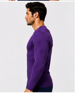 T-shirt de base médical pour homme, coupe ajustée, manches longues, anti-transpiration, respirant, col rond, séchage rapide, uniforme d'hôpital, résistant aux aiguilles - Product Image 1