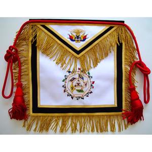 Regalia maçonniques pour Maîtres Maçons (MM) : Tablier, Collier d'Officier et Étuis, Ruban bleu turquoise, Badge technique, Tablier de Maître en soie - Product Image 6