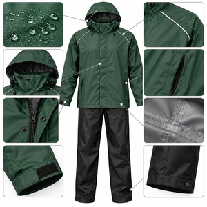 Traje Impermeable Personalizado para Senderismo Forestal, Chaqueta con Capucha y Pantalones Reflectantes, Ropa de Trabajo para Exteriores, Protección contra la Intemperie - Product Image 4