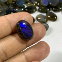 Cabochon ovale à facettes en labradorite bleue naturelle de haute qualité, certifié IGI, 13x18 mm, sans monture