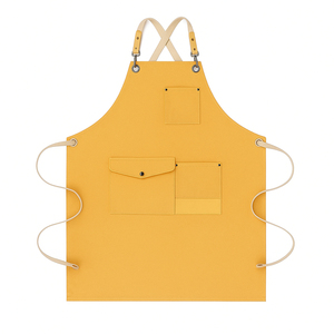 Tablier de barbier et de peintre sans manches en toile imperméable personnalisée de haute qualité et sangles en cuir véritable - Product Image 3