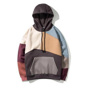 100% Cotton <b>Thick</b> <b>Fleece</b> Custom Logo Printed Oversized Hooded Hoodies for Men Heavy Weight High Street color blocked hoodies - Product Image 3