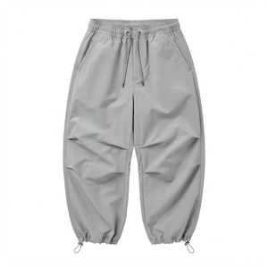 B2B Supplier Private Label Unisex Extra Baggy Cargo Sweatpants Taslan <b>Nylon</b> Adjustable Hem <b>Joggers</b> - Product Image 6