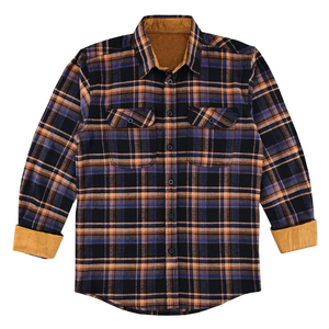 Camisa de Franela para Hombre, de Manga Larga, a Cuadros, con Botones, de Algodón, Informal, para Trabajo, con Bolsillos Dobles, al por Mayor - Product Image 2