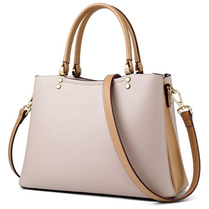 2026 With Contrast <b>Tan</b> Handles Detachable Shoulder Strap Elegant Top Handle Purse Two Tone Structured Woven <b>Leather</b> <b>Handbags</b> - Product Image 1