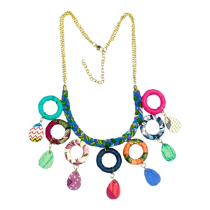 Collar llamativo con borlas de bolas chapadas en oro, hecho a mano, estilo bohemio para mujer, con perlas de imitación, ecológico, para compromiso - Product Image 5