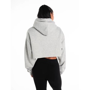 Sudaderas con capucha personalizadas para mujer, tops cortos de alta calidad, color liso, estilo casual, hombros caídos, sudadera con capucha extragrande para mujer. - Product Image 2