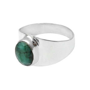 Bohemian Fashion Style <b>Emerald</b> Gemstone <b>Ring</b> 925 <b>Silver</b> Oval Cut Stone Women <b>Ring</b> For Engagement & Party Wholesale Bulk Price - Product Image 1