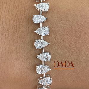 สร้อยข้อมือลูกแพร์สุดพิเศษสำหรับผู้หญิงสร้อยข้อมือเพชรสำหรับปลูกในห้องปฏิบัติการสร้อยข้อมือเชื่อมเพชรตะวันออกแบบตะวันตกสุดหรูเครื่องประดับที่ดี - Product Image 5