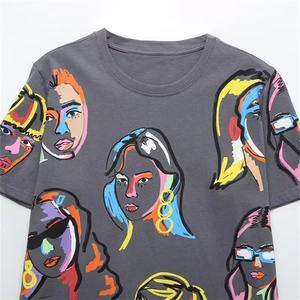 Camiseta Personalizada para Mujer, Diseño OEM, Camiseta con Estampado Gráfico, Camiseta Corta Informal de Algodón para Mujer - Product Image 5